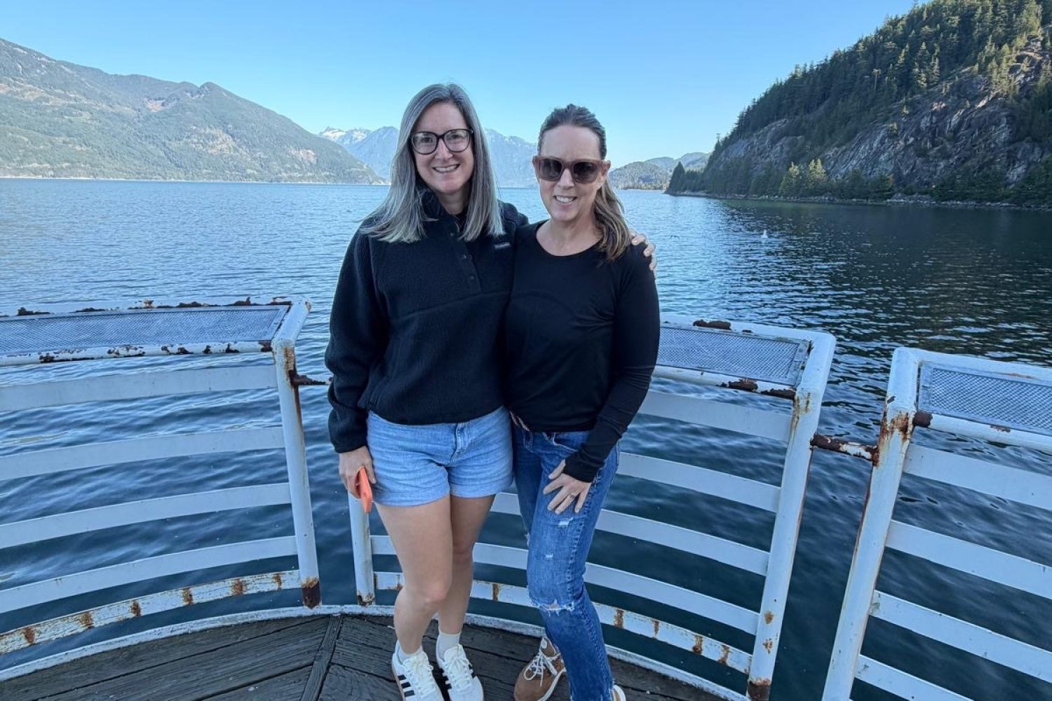 Liz and Michelle by lake